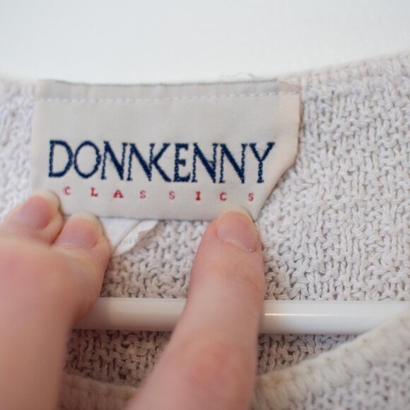 Ditsy Pastel Floral Knit Sweater Donnkenny Short Sleeve Stretch S | Light Summer - Picture 9 of 9